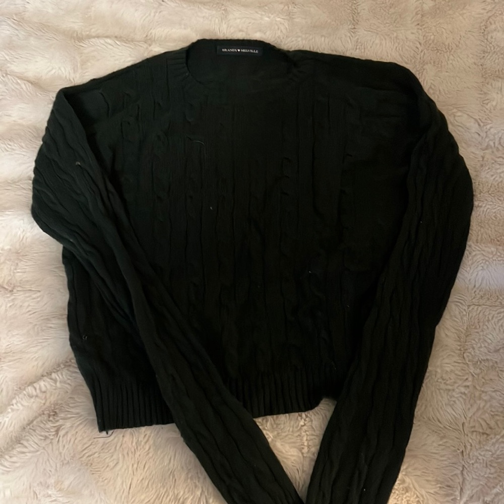 Brandy Melville hunter green cable sweater
